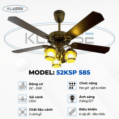 QUẠT TRẦN ĐÈN 52KSP-585